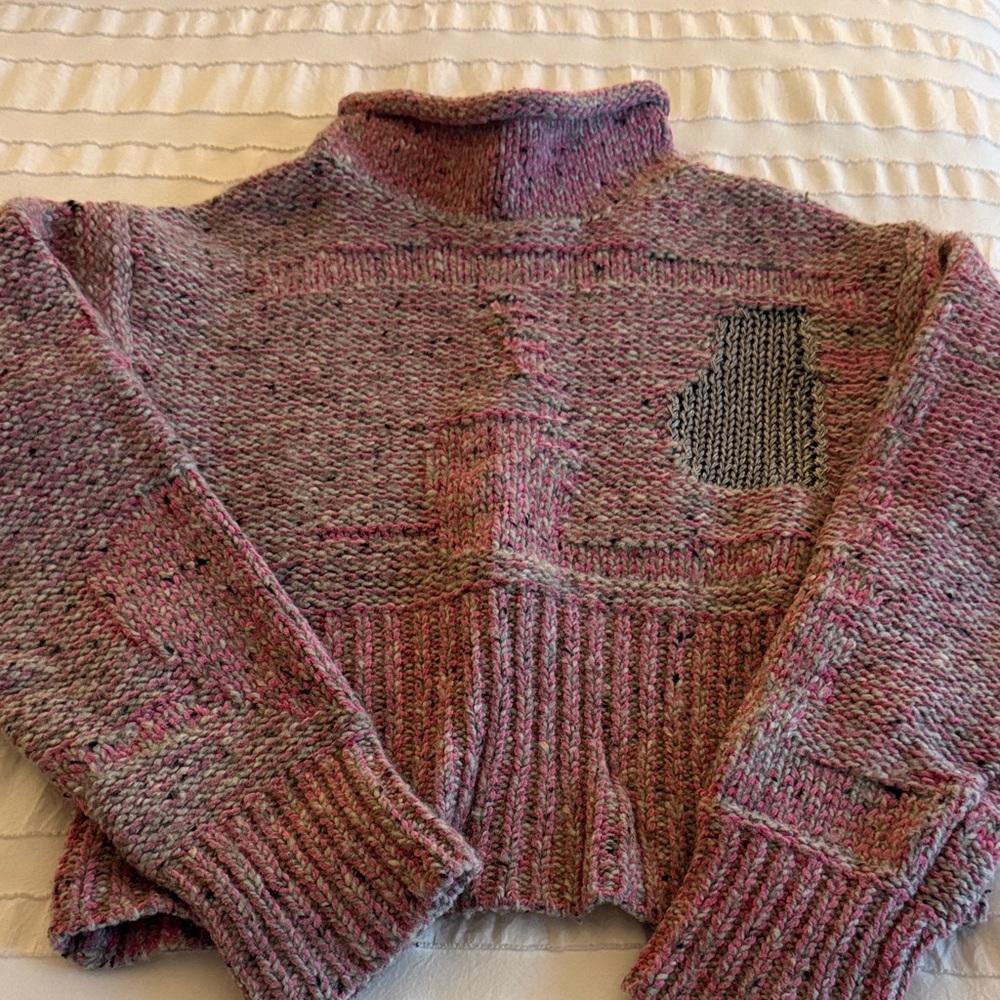 3.1 Phillip Lim Pink and Gray Turtleneck Sweater